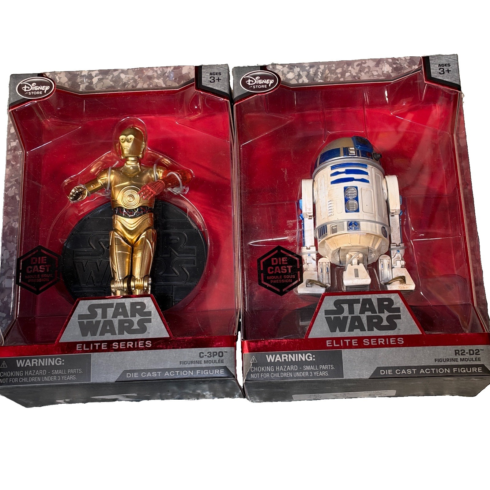 Disney Store R2-D2 and C-3PO Elite Series Figures Die Cast
