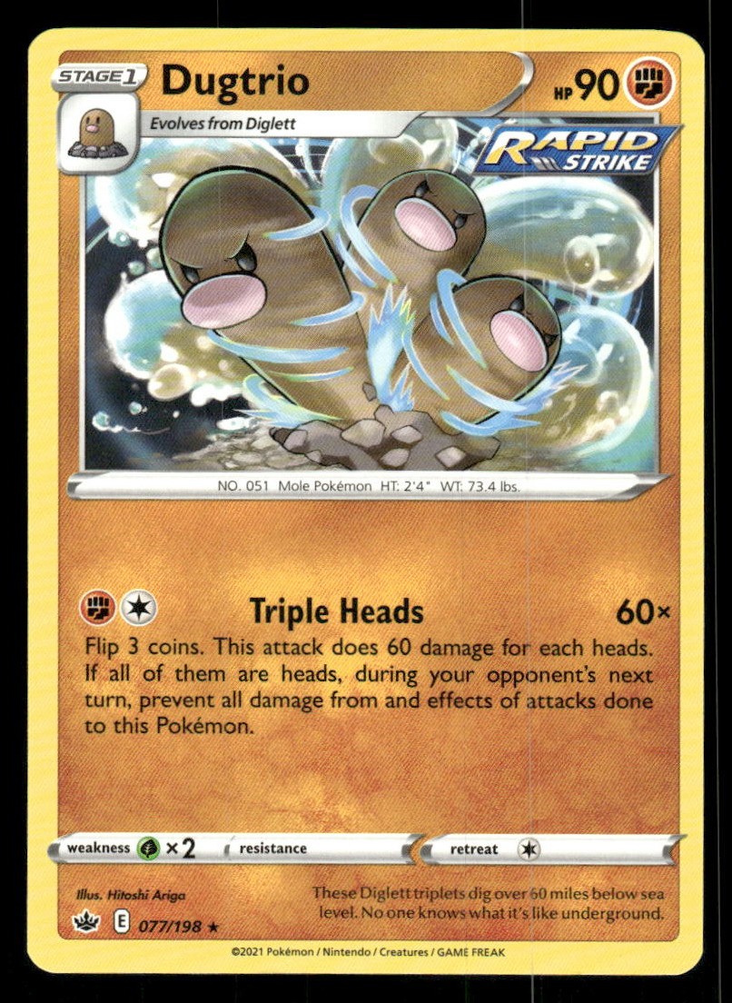 Dugtrio Chilling Reign 077/198 Rare Pokémon — English NM