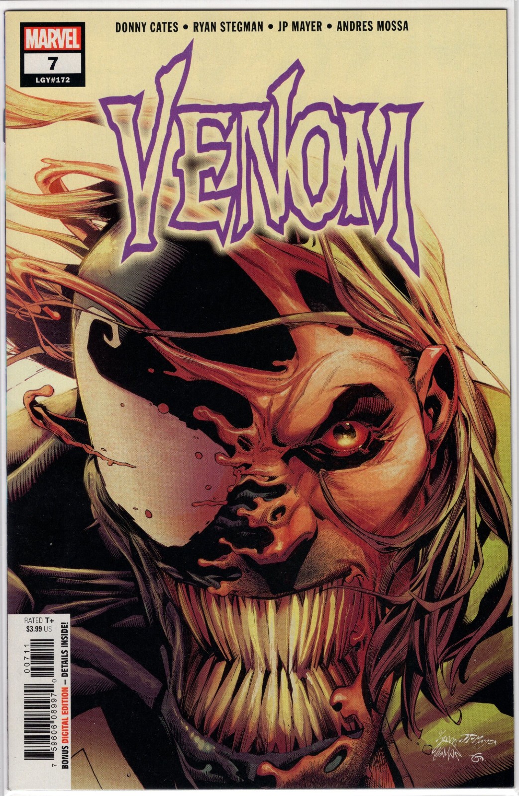 VENOM #7 (1° CAMEO APPARIZIONE DI DYLAN BROCK) COPERTINA RYAN STEGMAN & JP MAYER