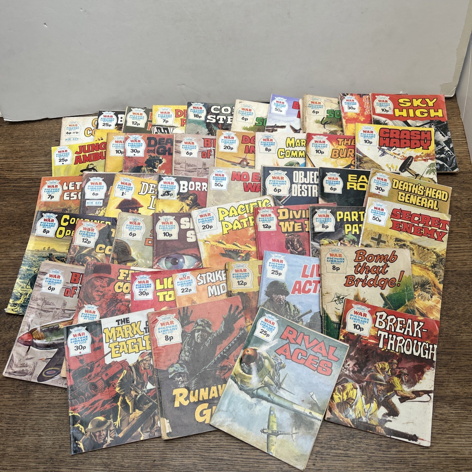 Massive Job Lot Rare War Picture Library War Comics 1960s Vintage War Books