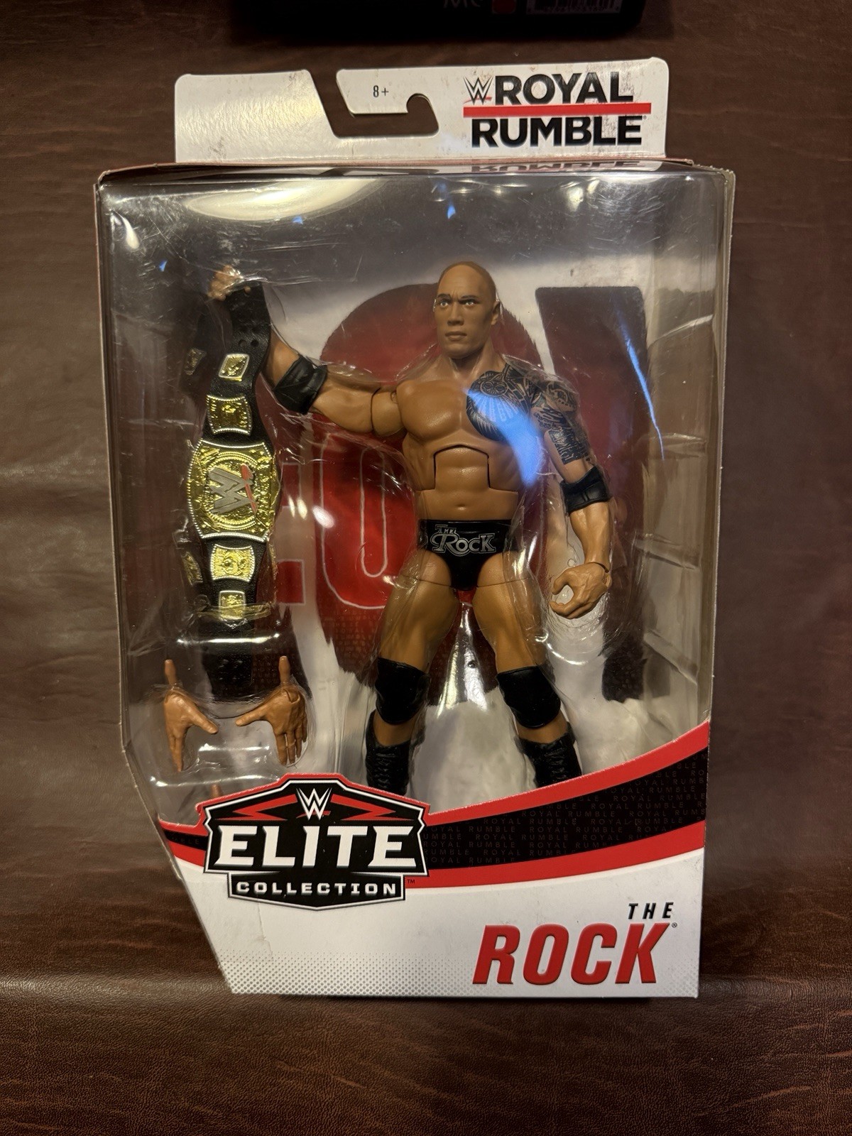 WWE Mattel Royal Rumble Elite The Rock  Dwayne Johnson With Title Belt