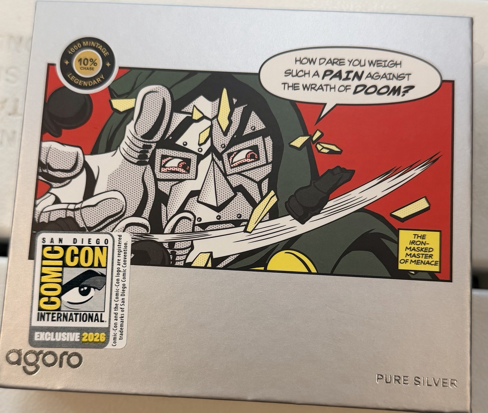 SDCC 2026 Agoro Doctor Doom Metal Collectible Box .999 Pure Silver Weta Workshop