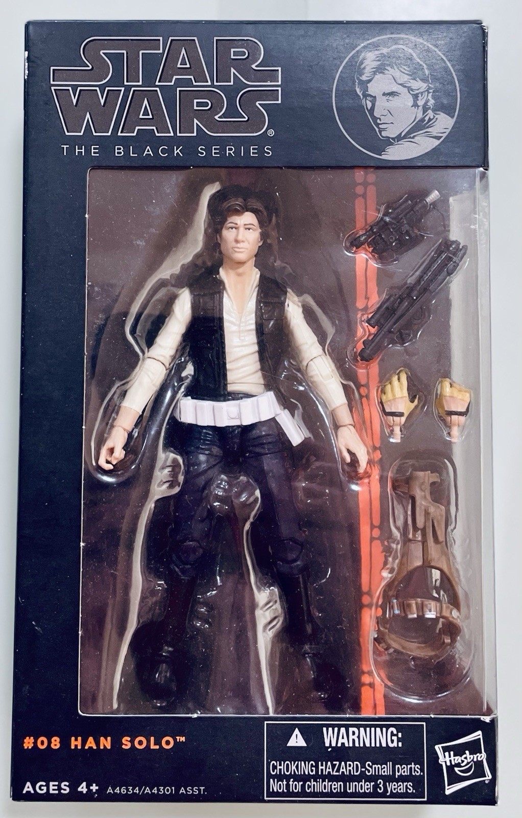Hasbro Star Wars Black Series 6" Han Solo #08 Figure Orange Line 2013 NUOVO SIGILLATO