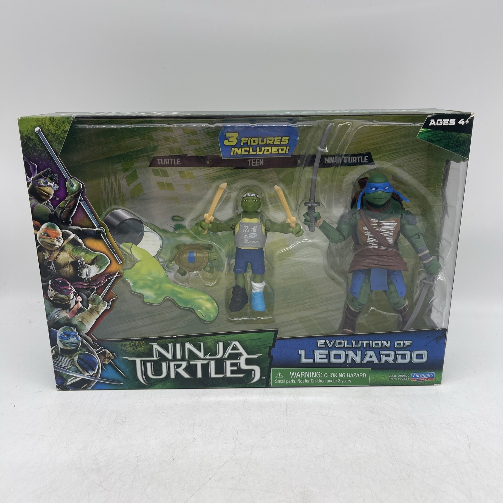 Teenage Mutant Ninja Turtles Evolution Of Leonardo 3-pack Playmates