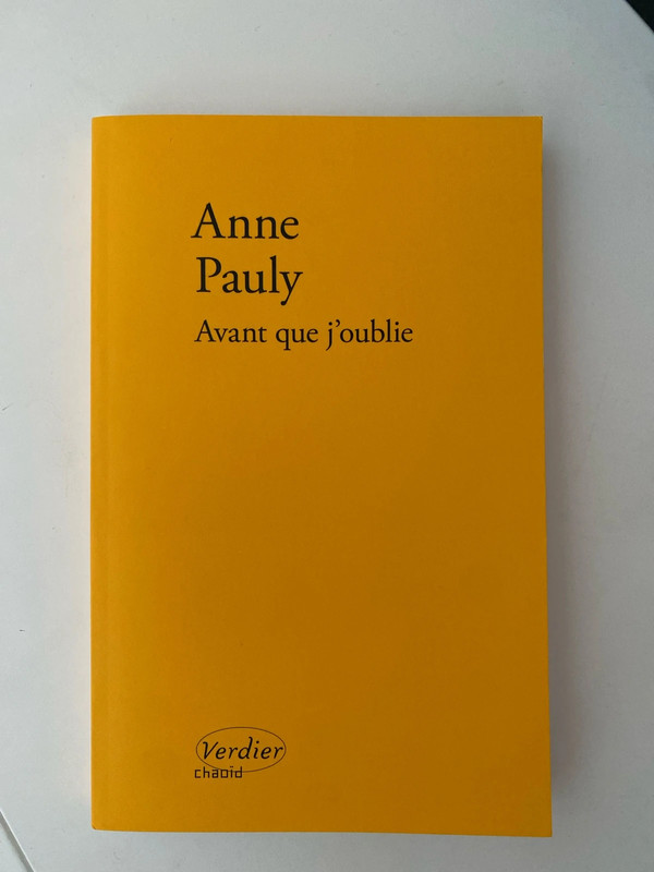 Livre « Avant que j’oublie »