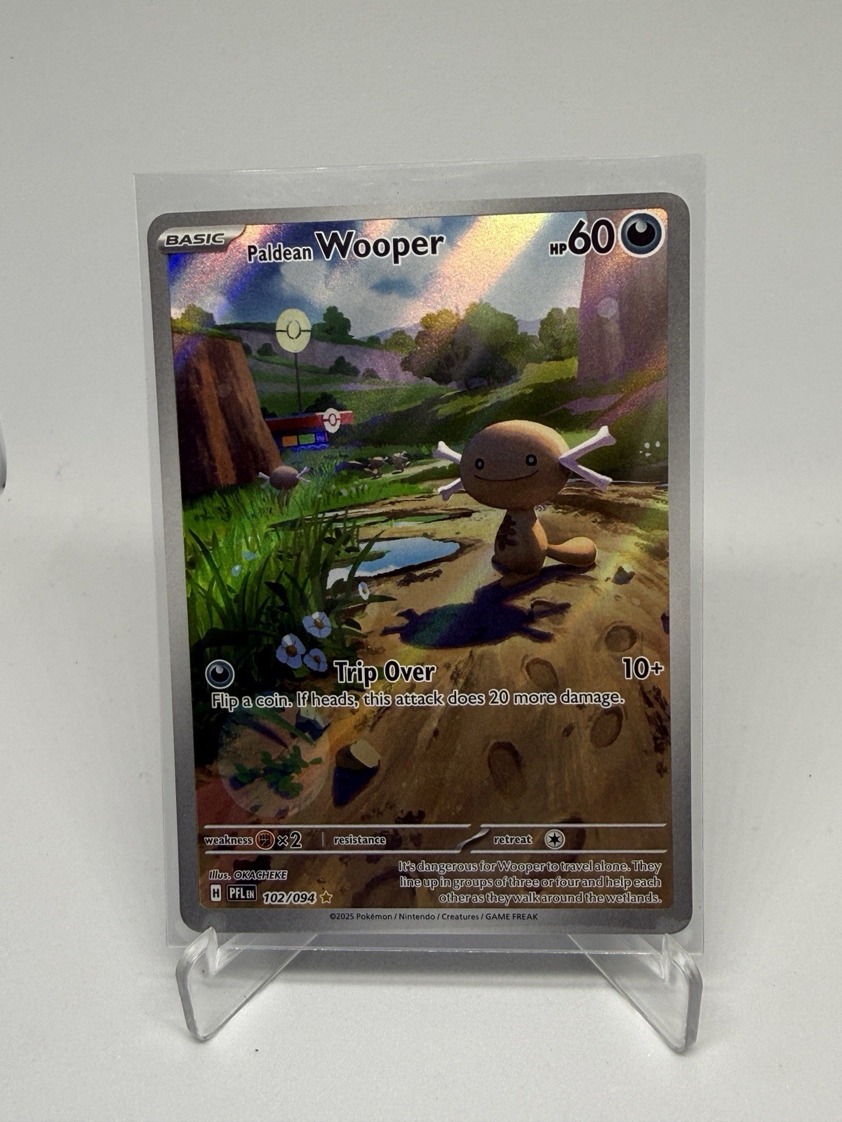 Paldean Wooper 102/094 Illustration Rare Phantasmal Flames Pokemon Holo NM