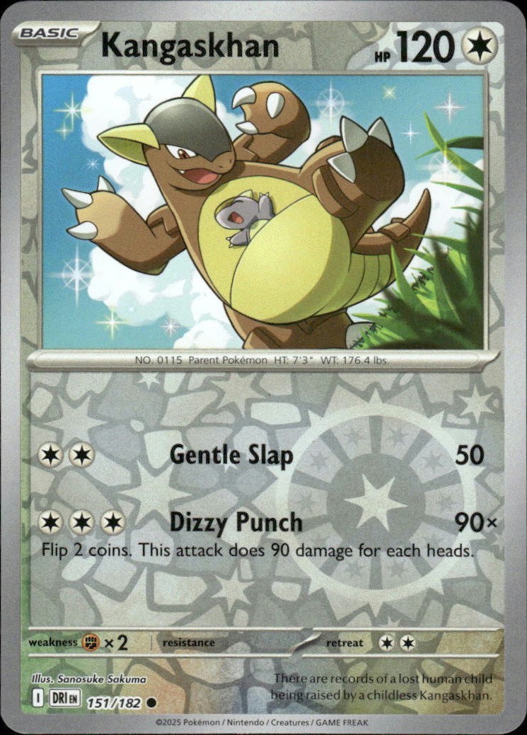 Kangaskhan Destined Rivals 151/182 Pokémon Holo inverso comune - inglese quasi nuovo