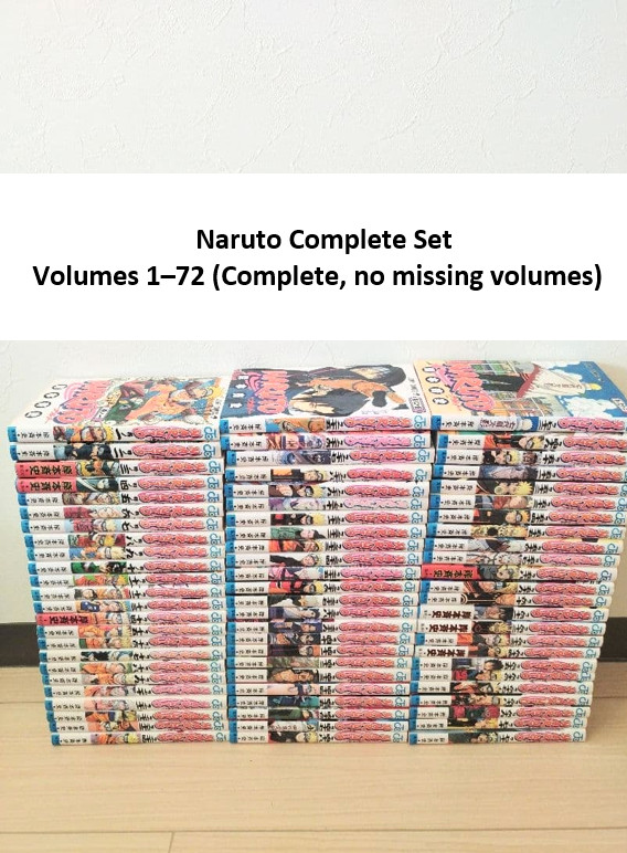 Naruto Comic Manga Vol 1-72 Set Completo Venditore Inglese/Giapponese Giappone