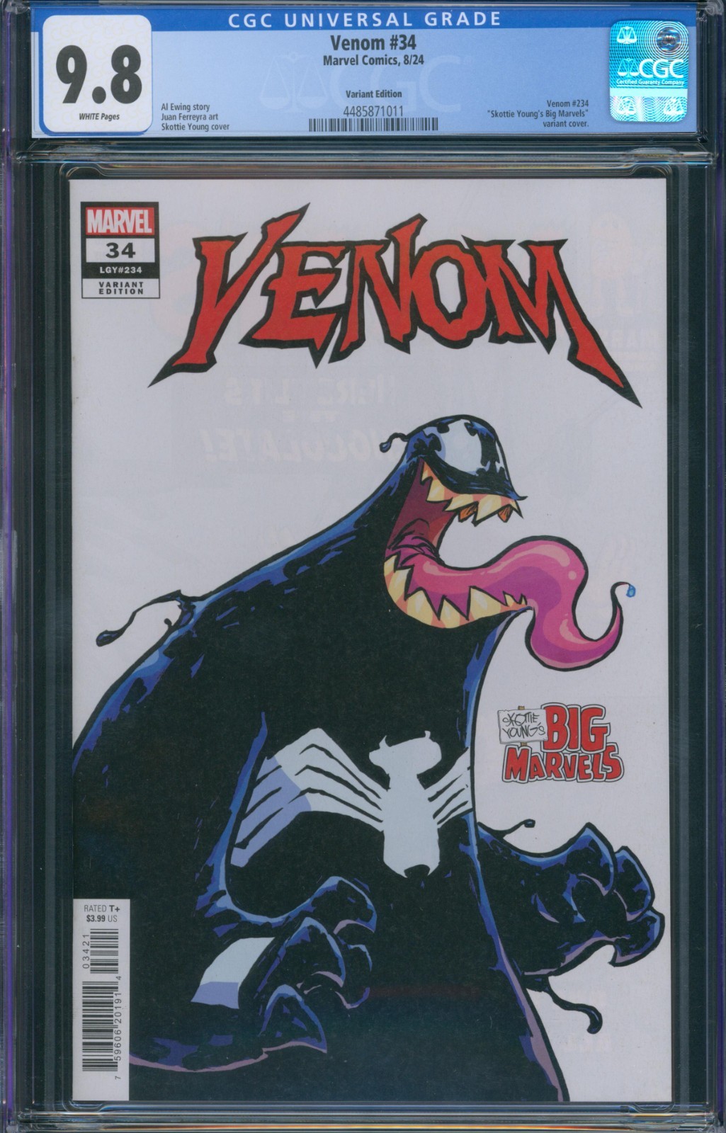 VENOM #34  CGC 9.8 SKOTTIE YOUNG'S BIG MARVELS VARIANT COVER CGC 9.8