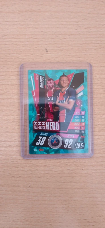 Kilian Mbappe Topps Match Attax Hat Trick Hero