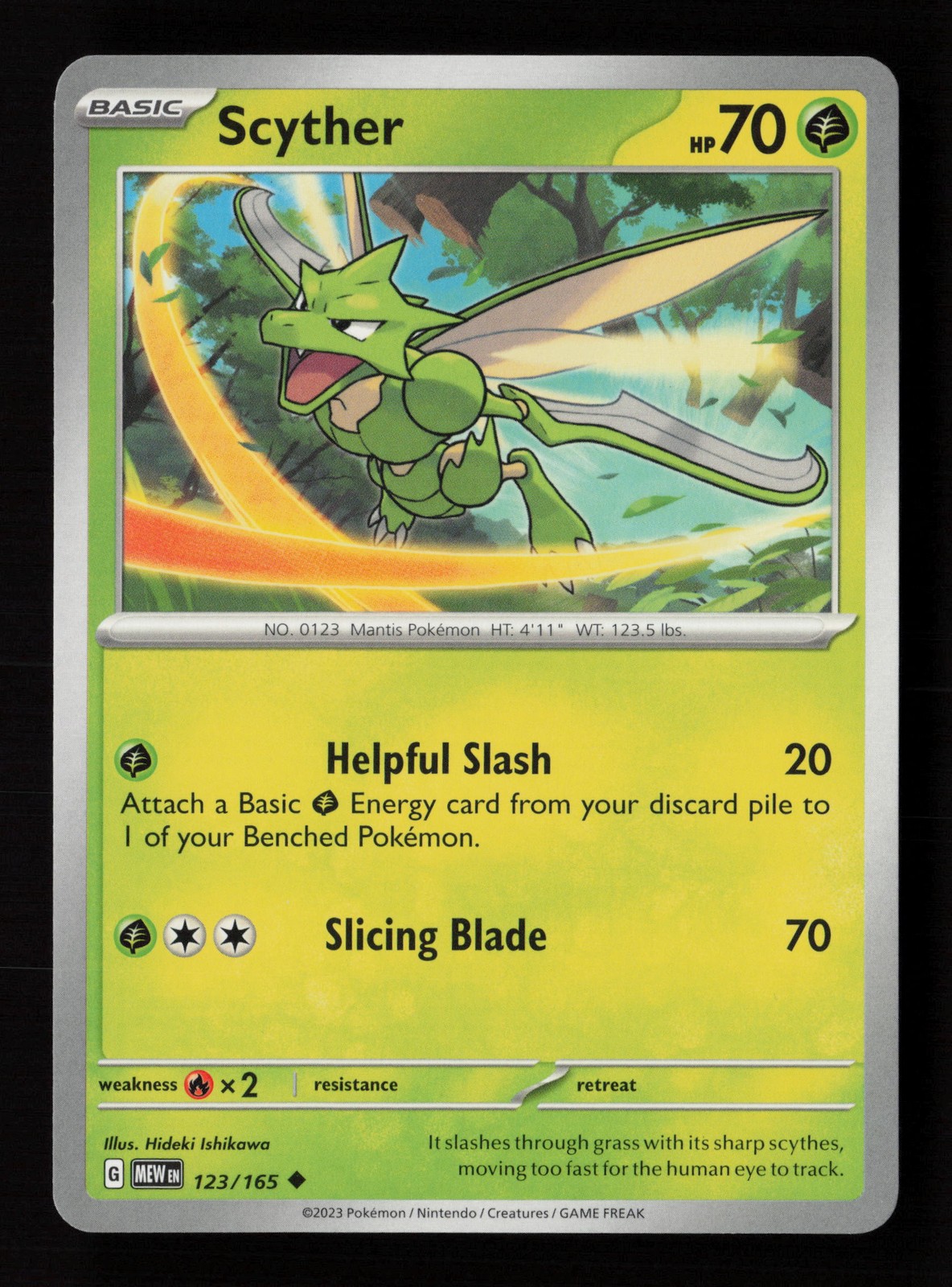 Carta Pokemon Scyther 123/165 Scarlatto e Viola 151