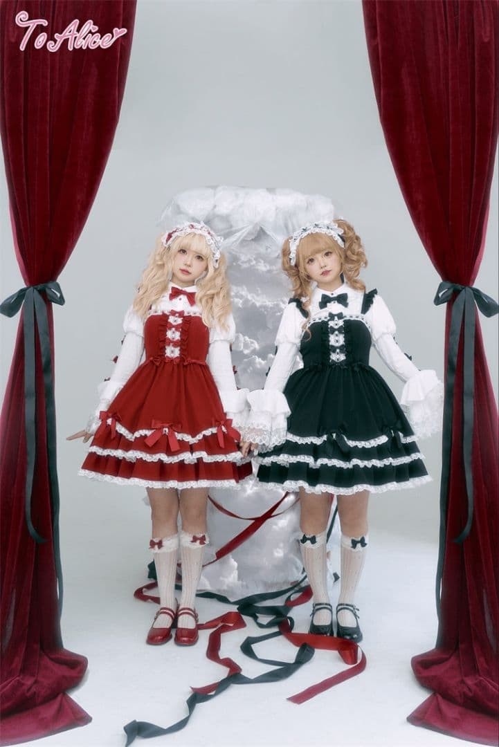 To Alice Lolita Fashion Happy Bag Set JSK Blusa Bolero Borsa Nero