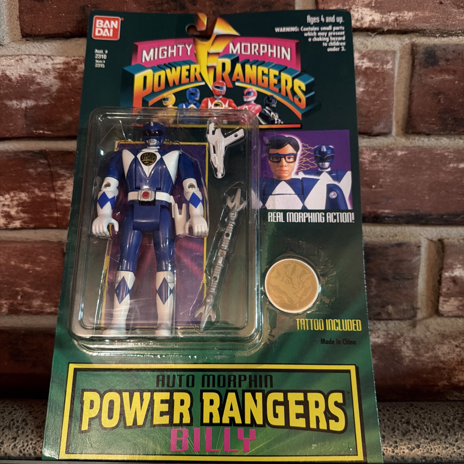 Modellino Auto Morphin Billy Blue Ranger MMPR Power Rangers 1994 Bandai NUOVO SIGILLATO
