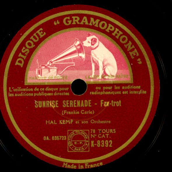 HAL KEMP ORCHESTRA Sunrise Serenade/ ..in the Park  78rpm Schellackplatte S2403