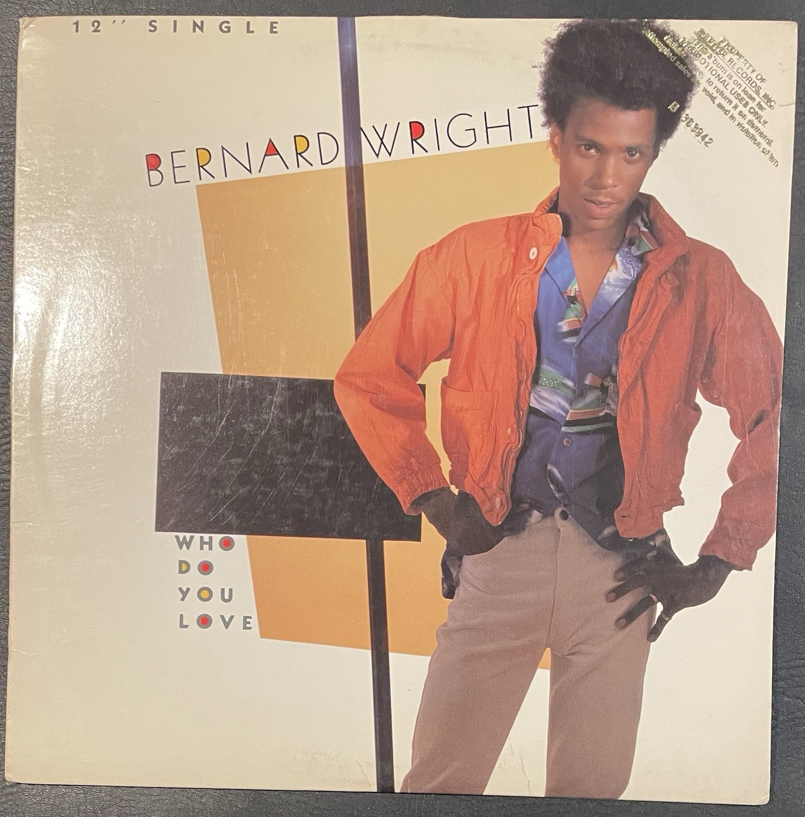 BERNARD WRIGHT "Who Do You Love?" PROMO 12" Modern Soul single 1985 EX/VG+
