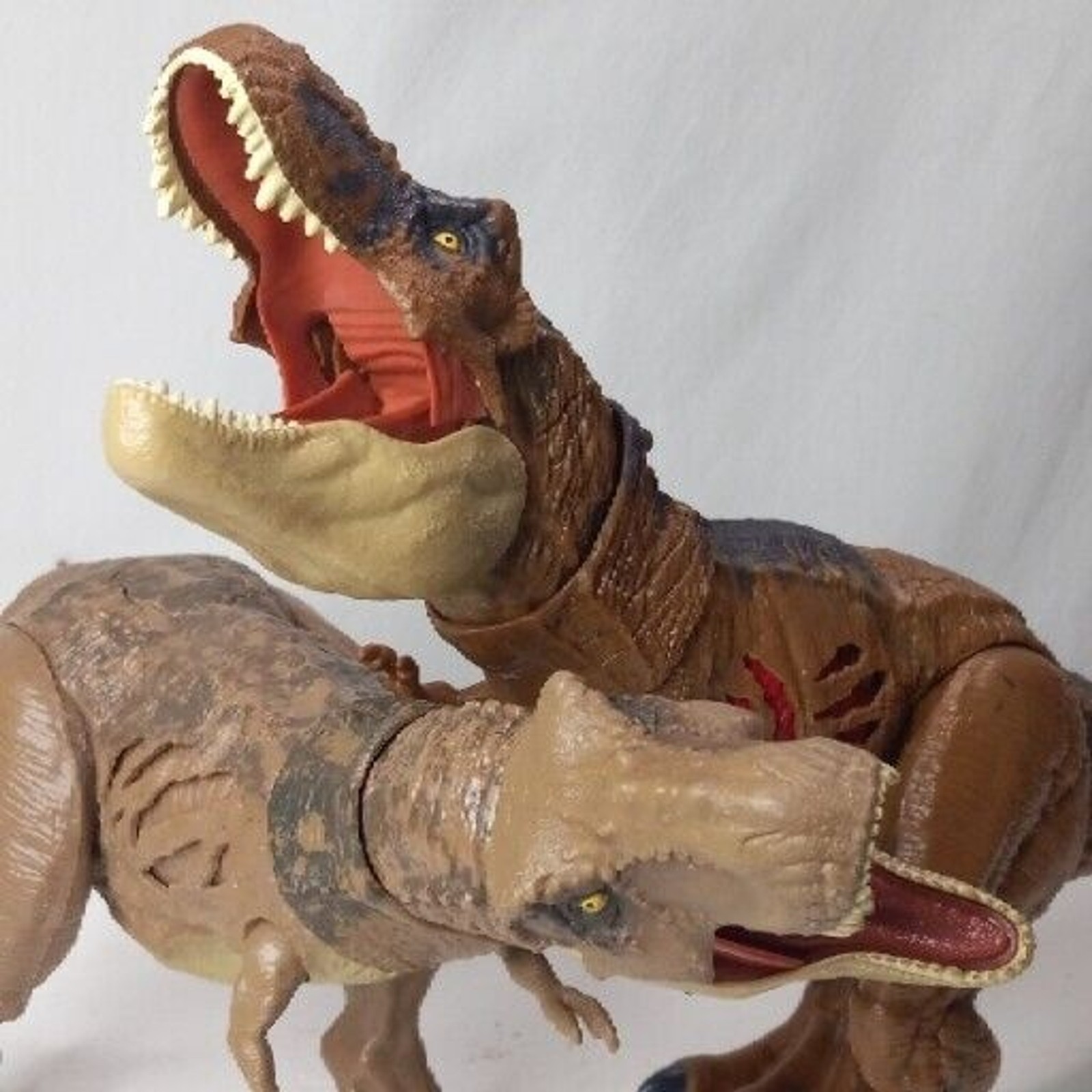 PAIR of Jurassic World Camp Extreme Damage Tyrannosaurus Rex Dinosaurs Toy T-Rex