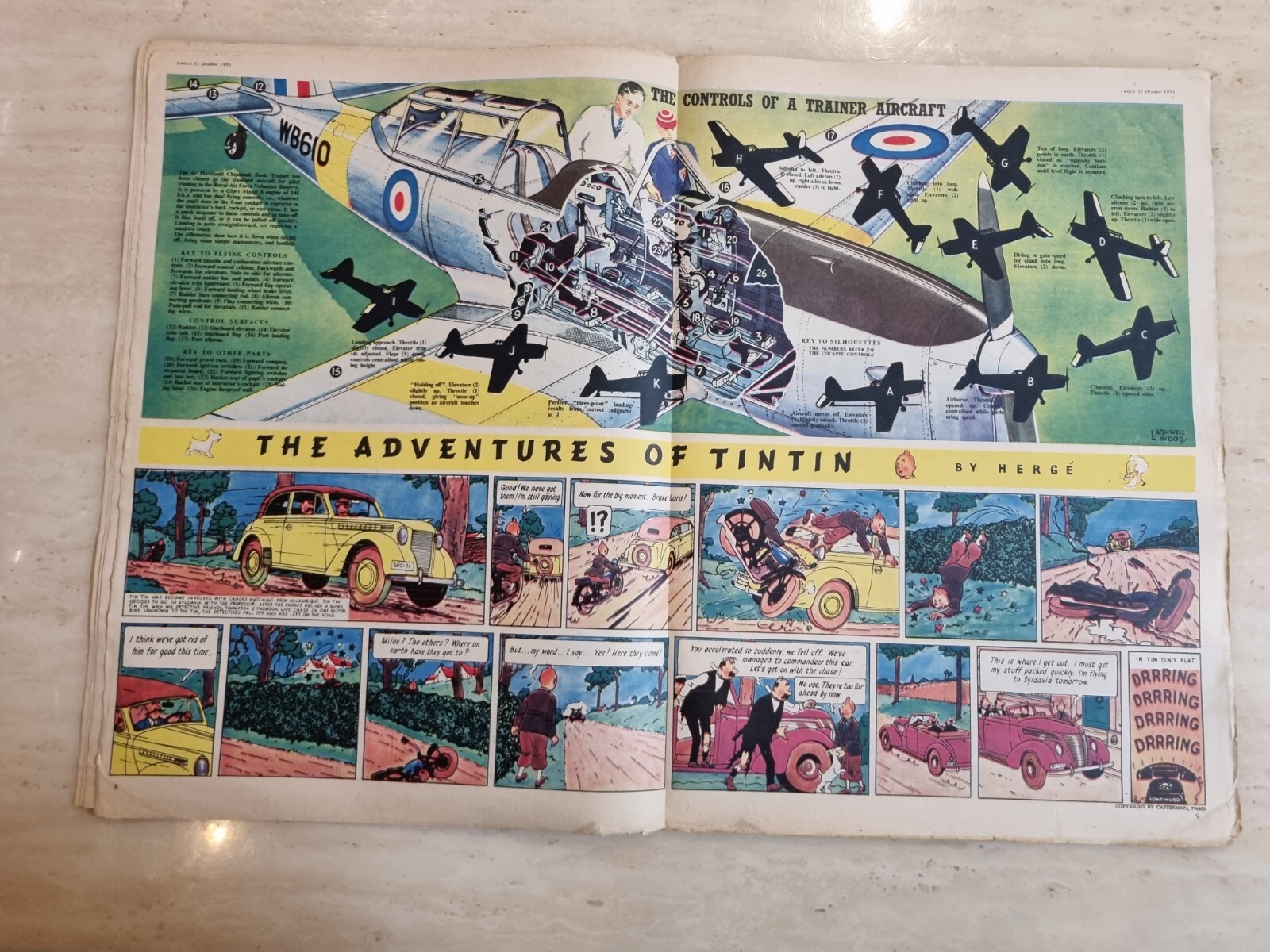Eagle Comic Vol 2 No 27, 12th October 1951 The Controls of A Trainer Aircraft