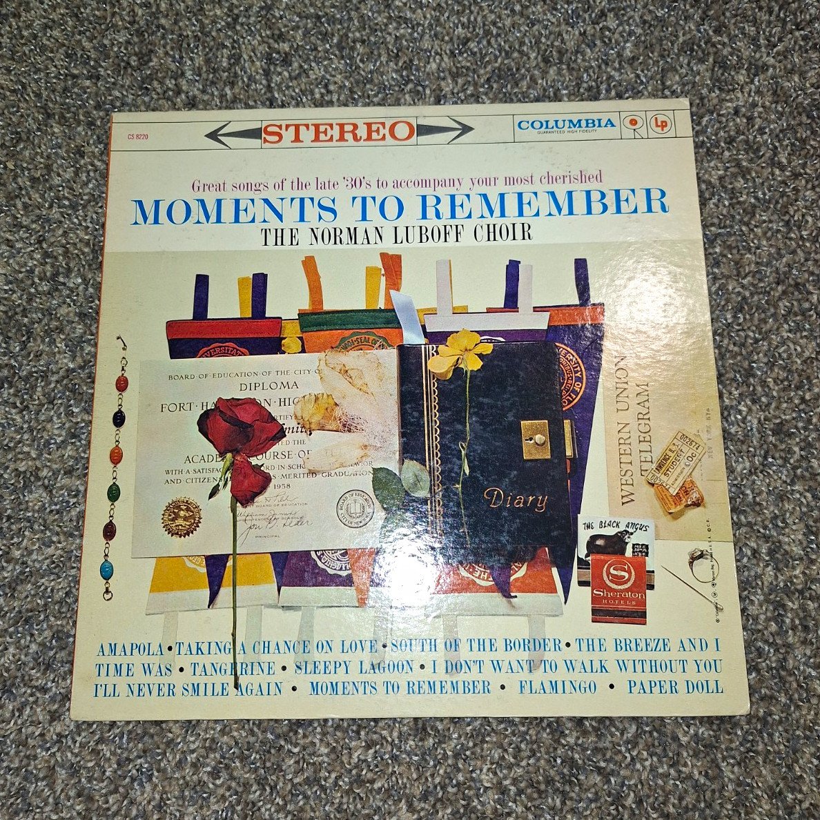 The Norman Luboff Choir Moments to Remember Columbia CS 8270 LP 33 RPM Stereo