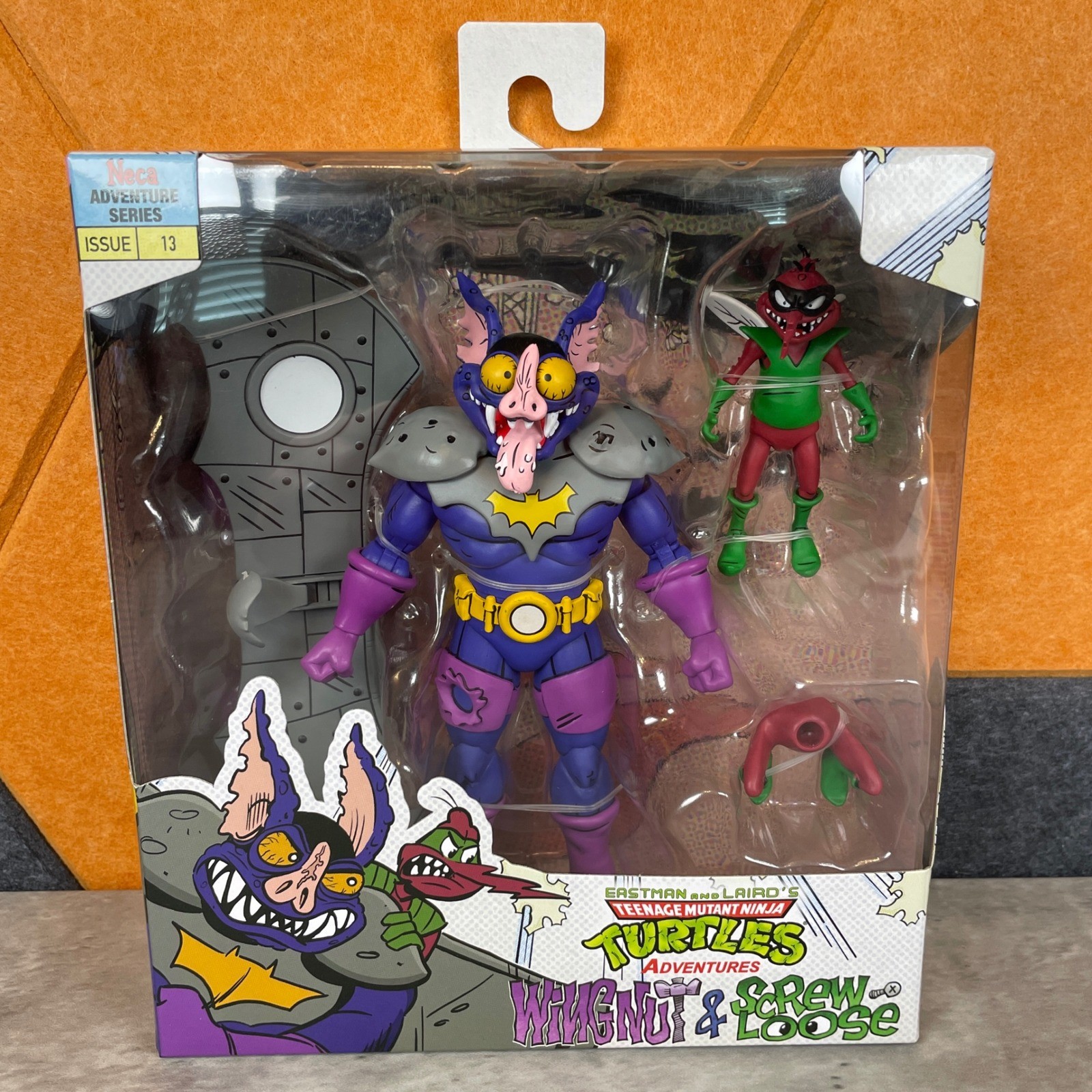 Set action figure NECA TMNT Adventures Wingnut & Screw-Loose numero 13 NUOVO 2025