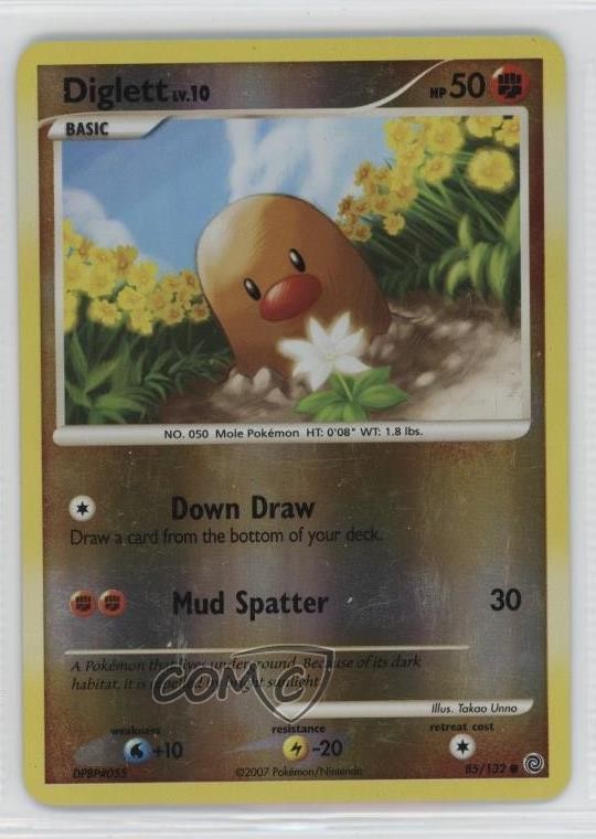 Diglett Reverse Foil Pokémon Diamond & Pearl Secret Wonders #85 2007