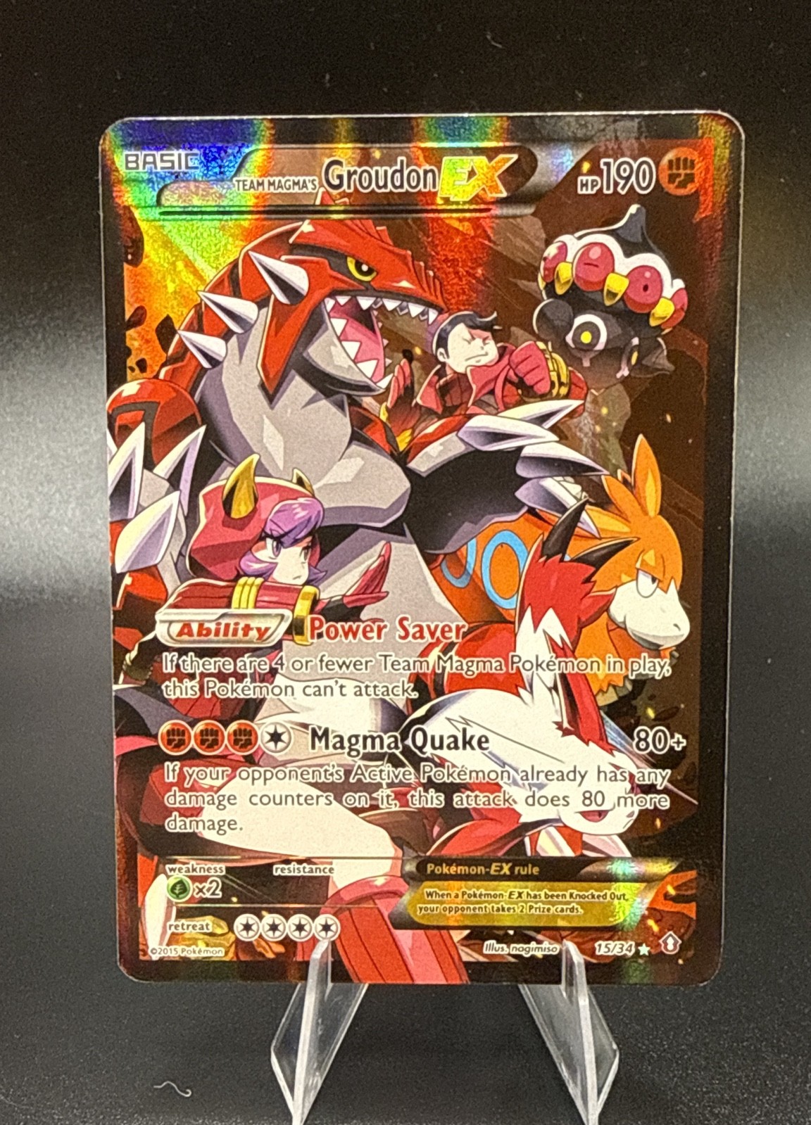 Team Magma's Groudon EX 15/34 Double Crisis Holo