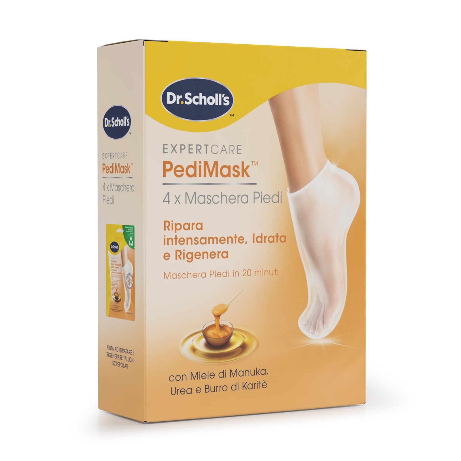 Dr Scholl's Maschera Piedi con Miele di Manuka per Talloni Screpolati e Secchi