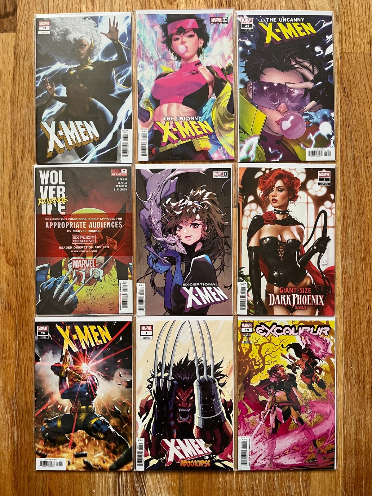 LOTTO 9 FUMETTI X-MEN MARVEL Artgerm Chew Bek Madureira Wolverine Storm Jubilee