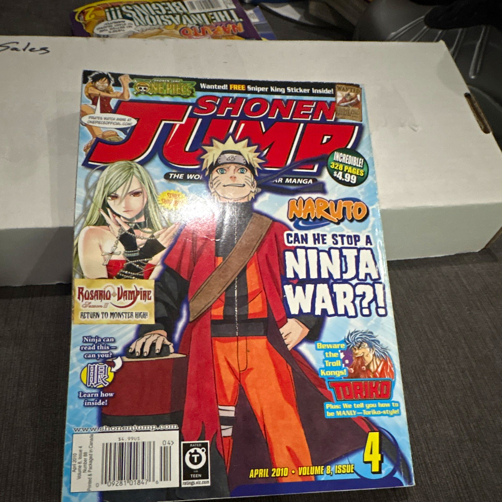 Shonen Jump Vol 8 #4 Apr 2010 Naruto Cover Masashi Kishimoto VIZ EN