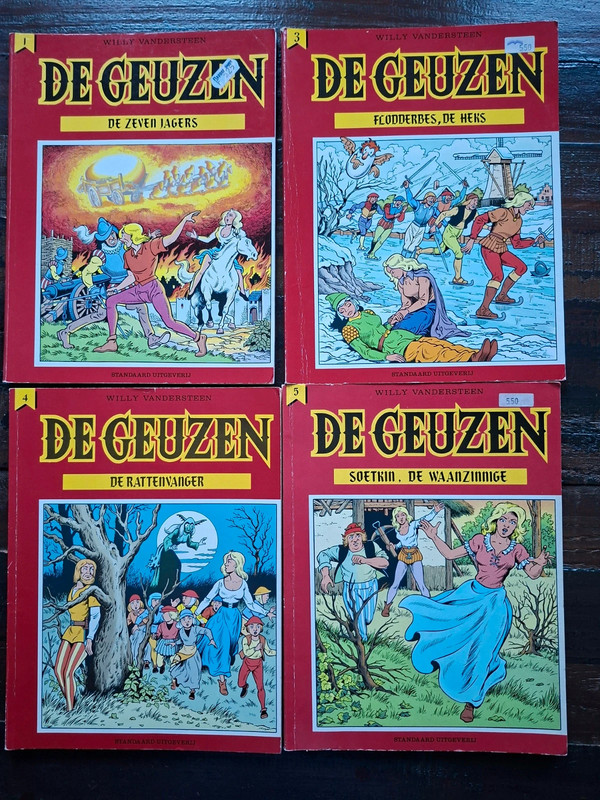 4 Strips 'de geuzen' nr 1, 3, 4 en 5