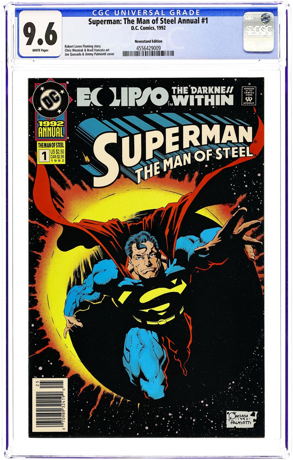 Superman L'uomo d'acciaio annuale 1N CGC 9.6 Edicola 1992 4556429009