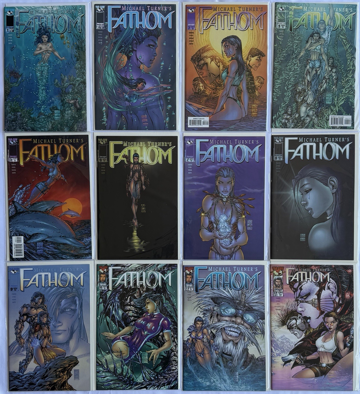 Fathom #1-12 edizione completa prima stampa copertina A Michael Turner VF/NM immagine TopCow