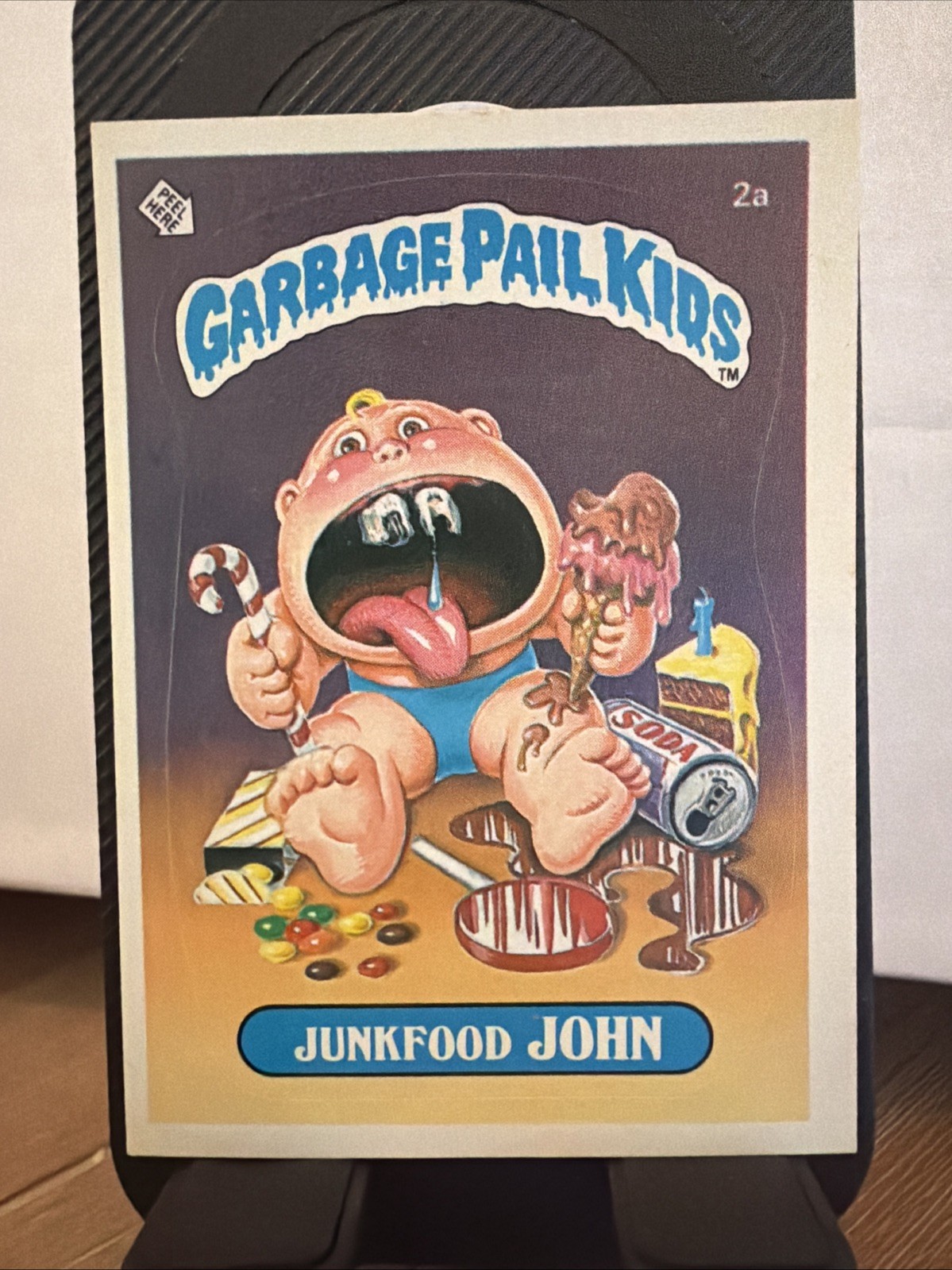 1985 Garbage Pail Kids Junkfood John #2a OS1 Series 1 Original Unpeeled