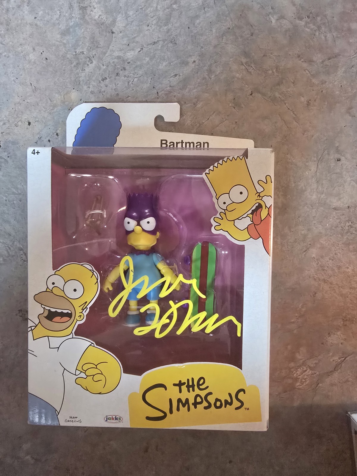Figura The Simpsons Bartman firmata James Allbrook JAKKS CERTIFICATO DI AUTENTICITÀ Total Sports