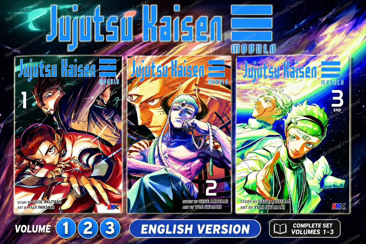 Jujutsu Kaisen Modulo Set Completo Manga Inglese Comics Volumi 1-3 Nuovo - AMX