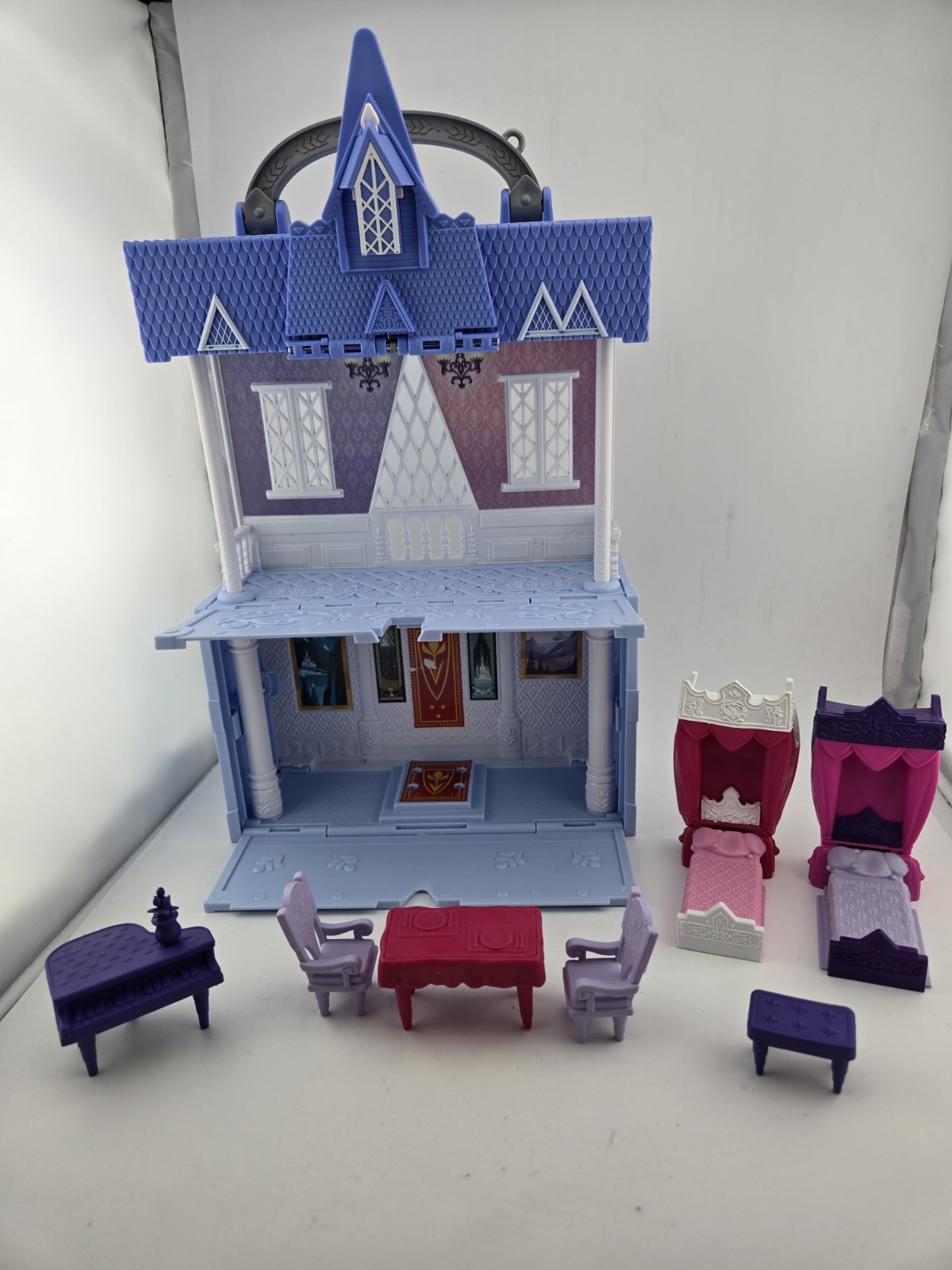 Disney Frozen Castello di Arendelle Casa delle Bambole Pieghevole Portatile Playset Custodia da Trasporto 