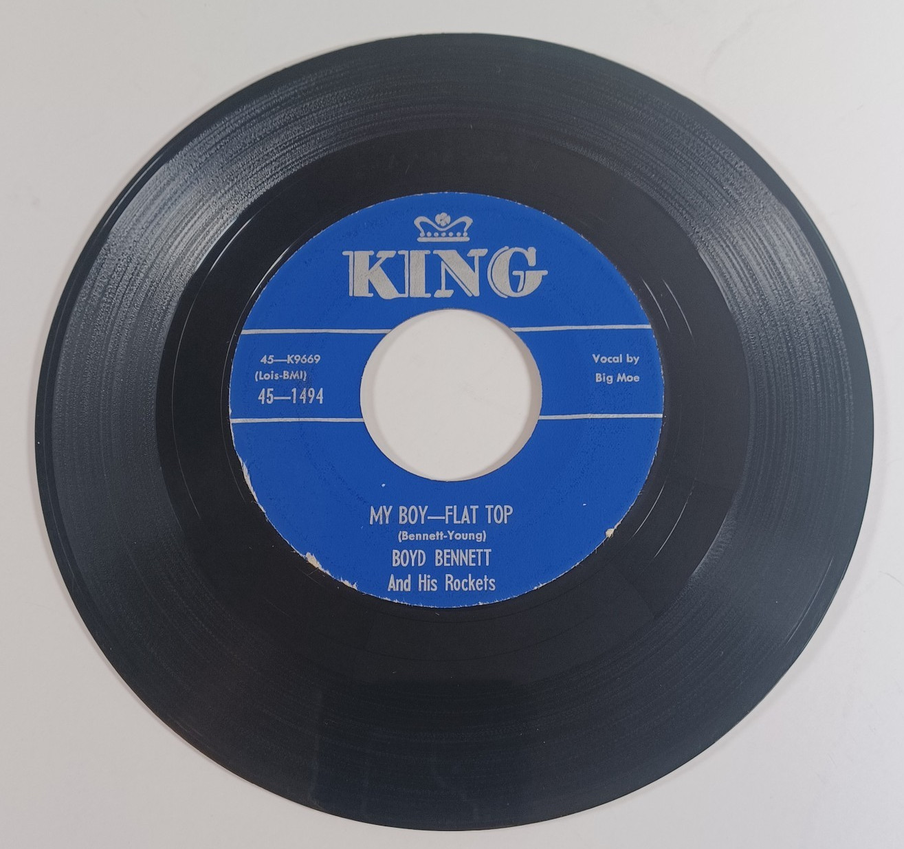 BOYD BENNETT "MY BOY FLAT TOP" 45 RPM RECORD