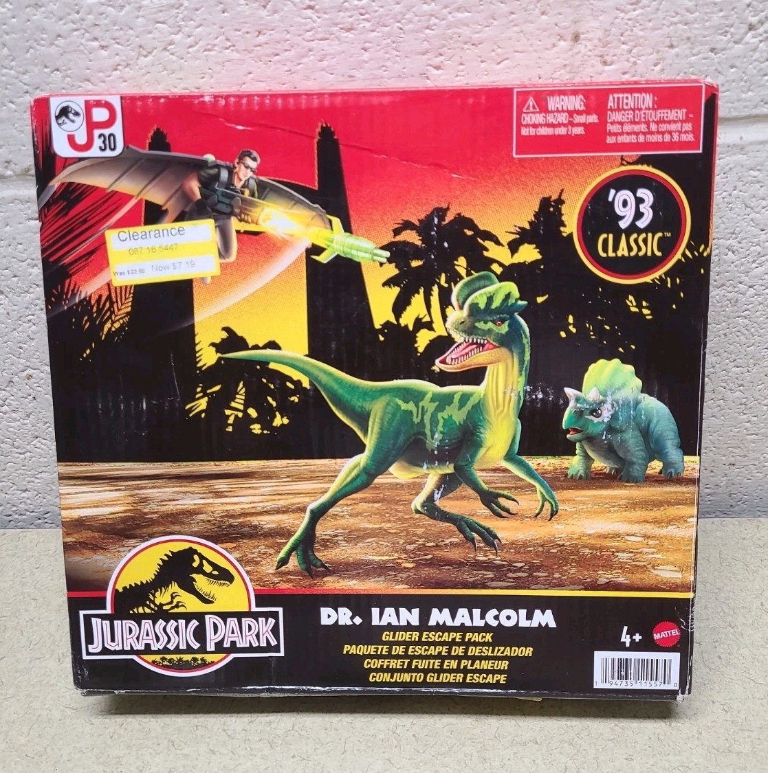 Jurassic Park Dr Ian Malcolm Glider Escape Pack 93 Classic Target Exclusive JP30