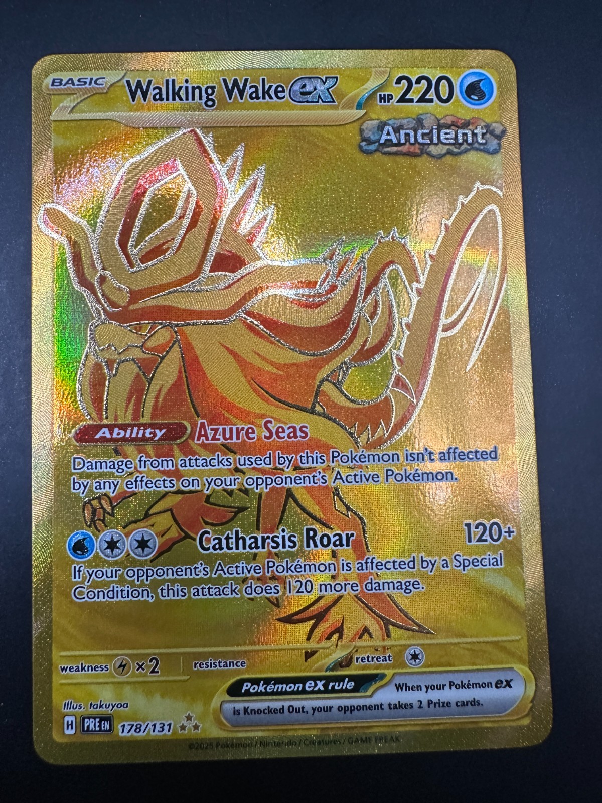 Walking Wake ex 178/131 Hyper Rare Gold Prismatic Evolutions Pokémon Card