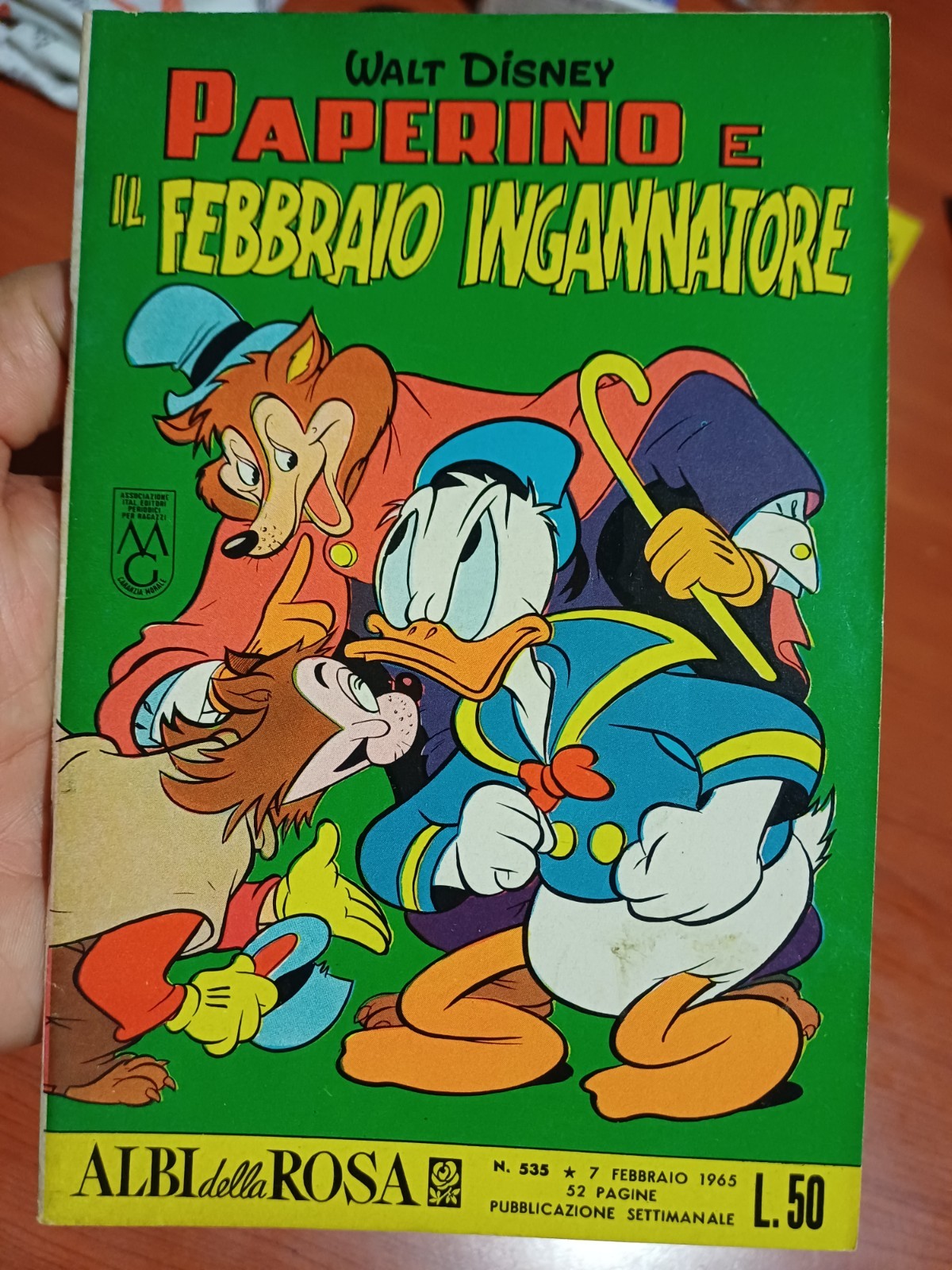 ALBI DELLA ROSA- DISNEY n. 535 "Paperino e  Febbraio ingannatore" 1965 Edicola 