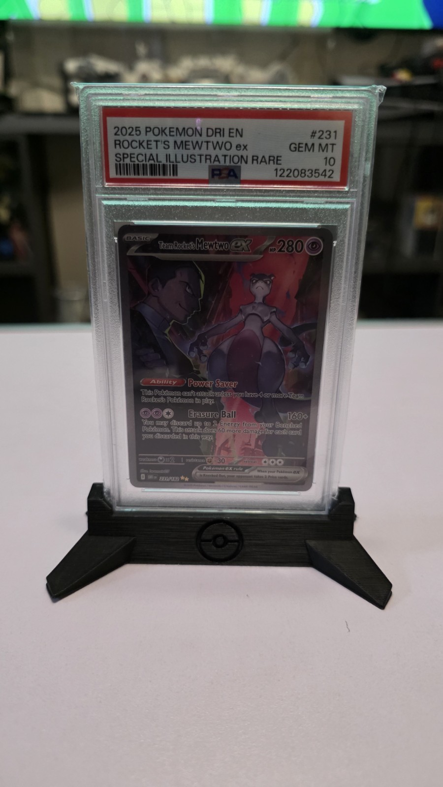 Team Rocket's Mewtwo ex 231/182 PSA 10 SIR Sv10: Destined Rivals 2025 pokemon 