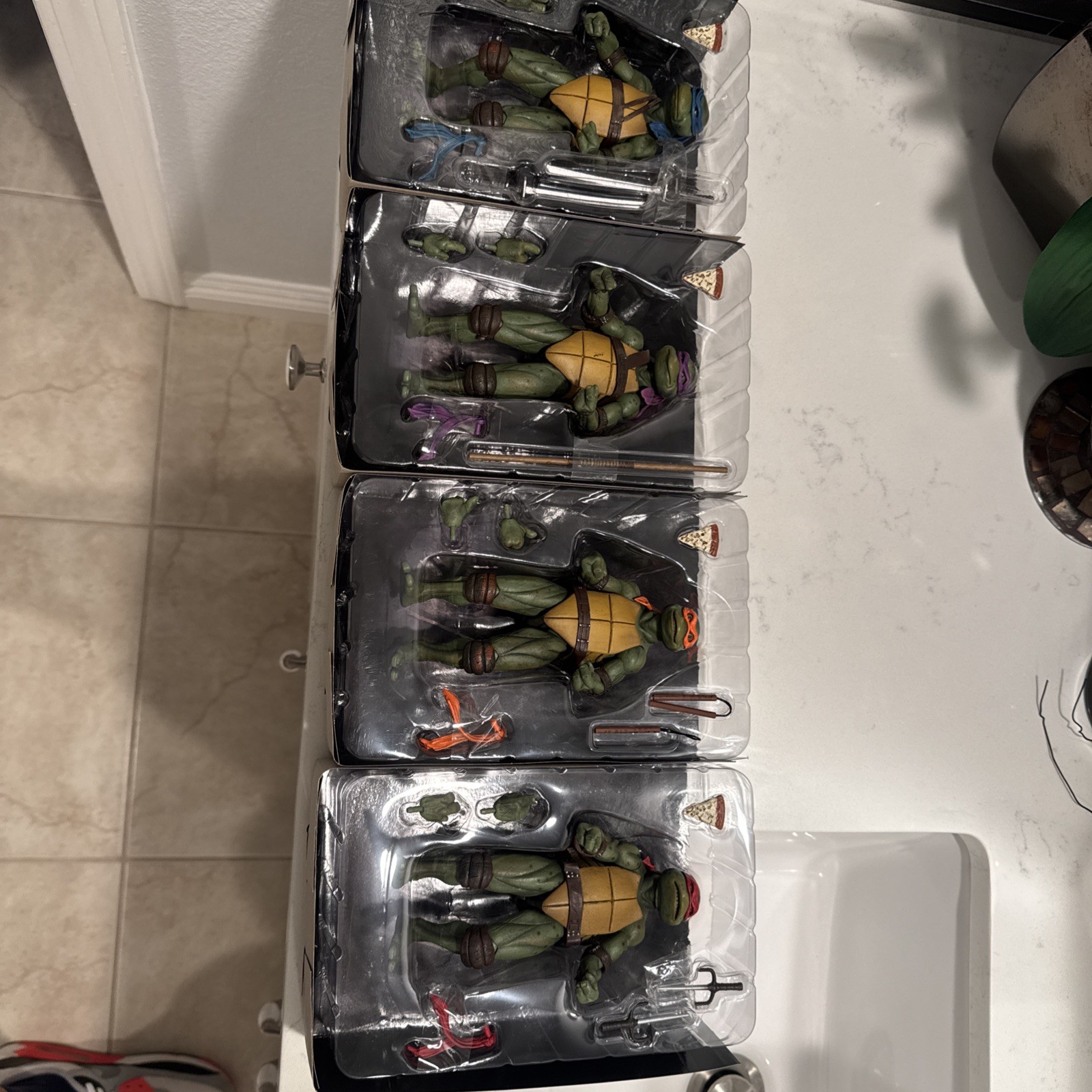 NECA Ninja Turtles GameStop Exclusive 7" Figure Set 90s Movie TMNT 🐢