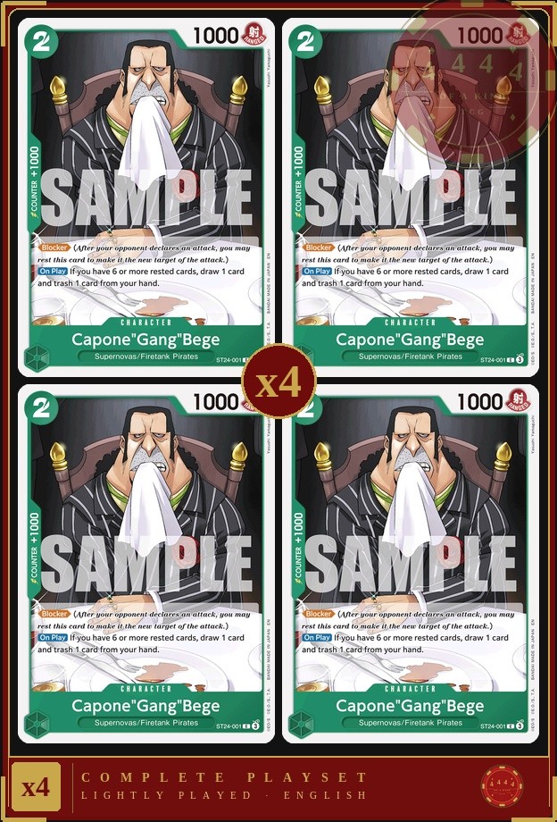 One Piece TCG ST24 Green Jewelry Bonney Playset x4 Pick Your Card LP English
