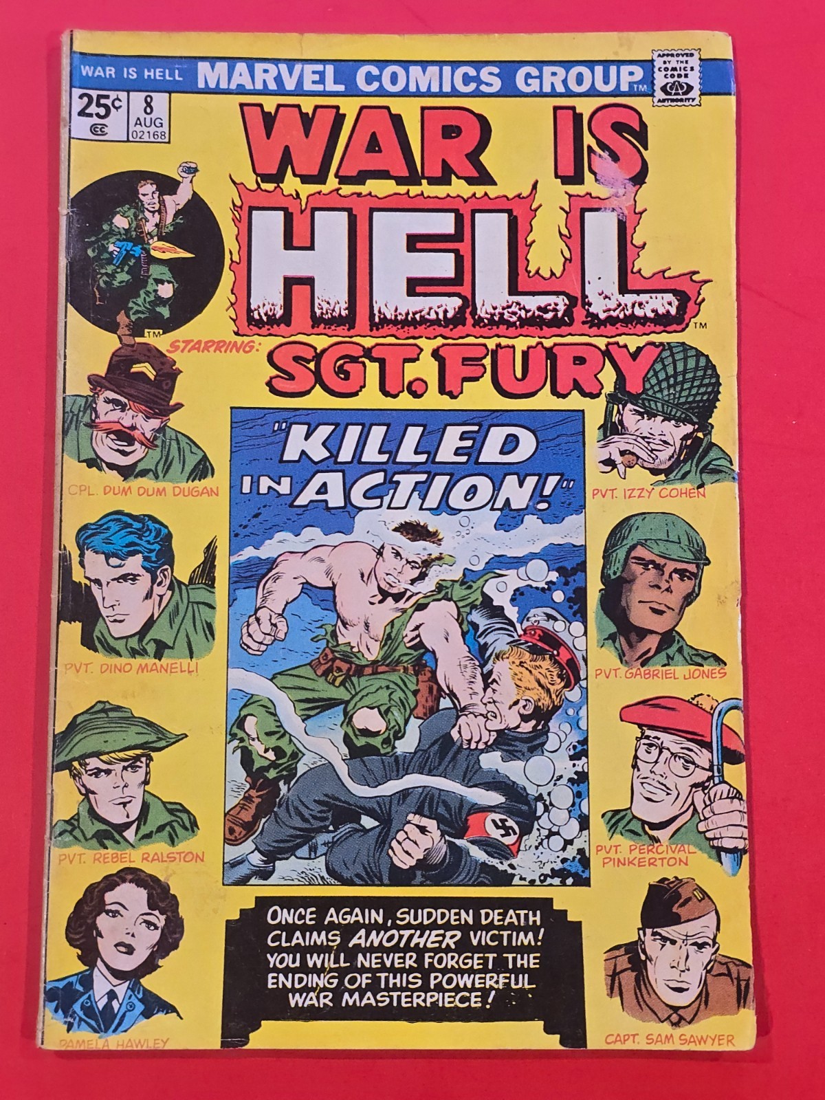 War Is Hell #8 1974 Marvel Sgt Fury Stan Lee Jack Kirby ucciso in azione