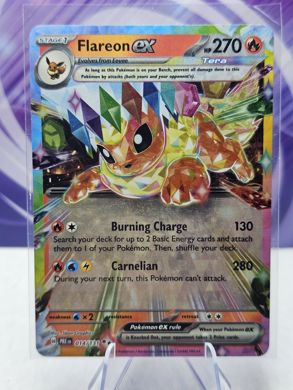 Flareon ex 014/131 Pokemon Prismatic Evolutions Double Rare Holo NM