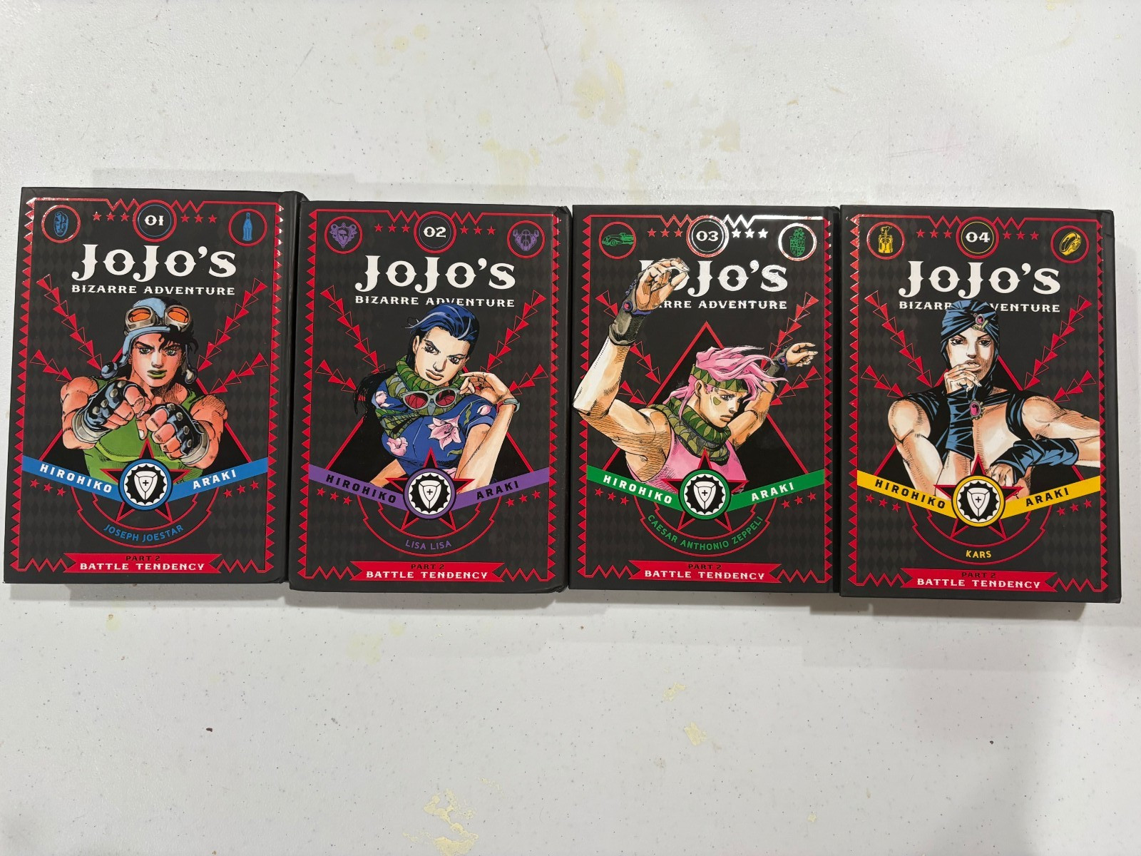 Lotto JoJo's Bizarre Adventure Part 2 Battle Tendency Vol 1-4 copertine rigide