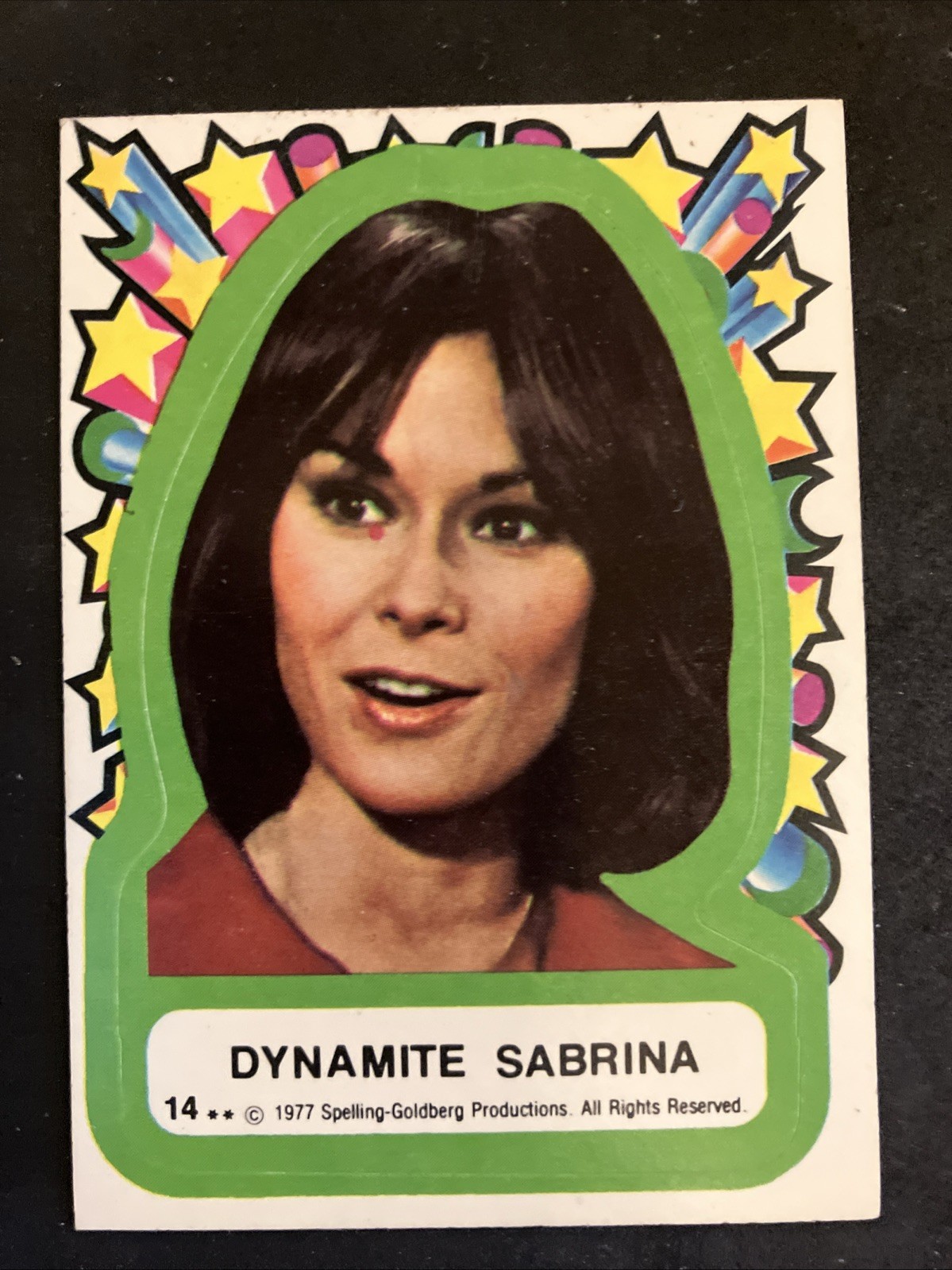 1977 Topps Charlie's Angels Dynamite Sabrina #14 Sticker Card