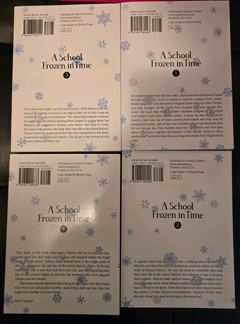 Manga Una Scuola Frozen In Time Vol 1 2 3 4 1-4 set completo