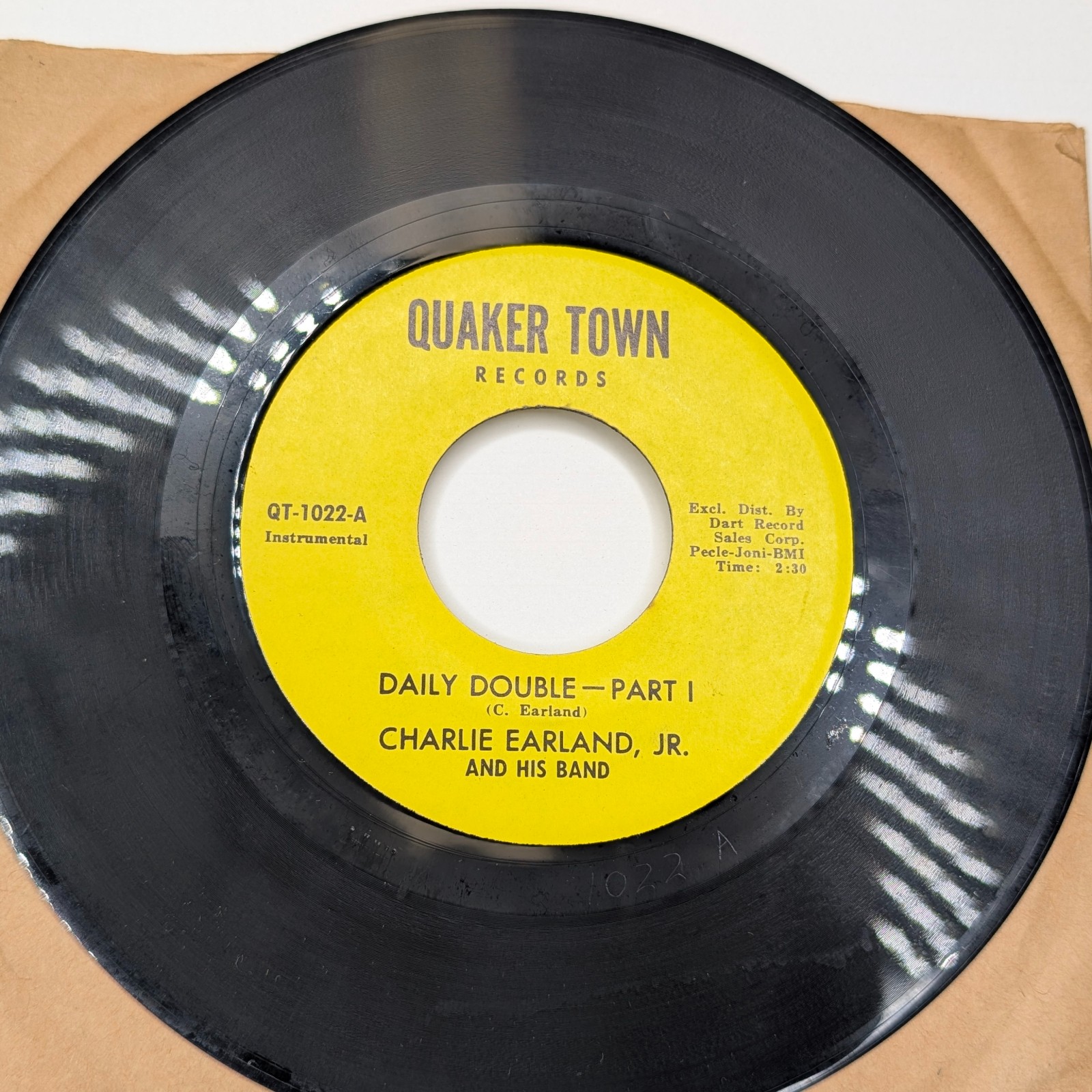 1960s 1966 Charlie Earland Jr Quaker Town 45 RPM Daily Double Soul Jazz Funk Mod