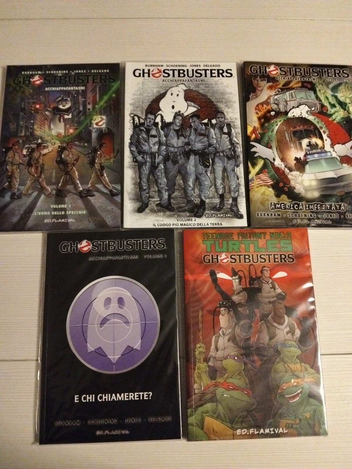 Ed.Flamival Ghostbusters Acchiappafantasmi Vol. 1-3 + TMNT/Ghostbusters + Carte
