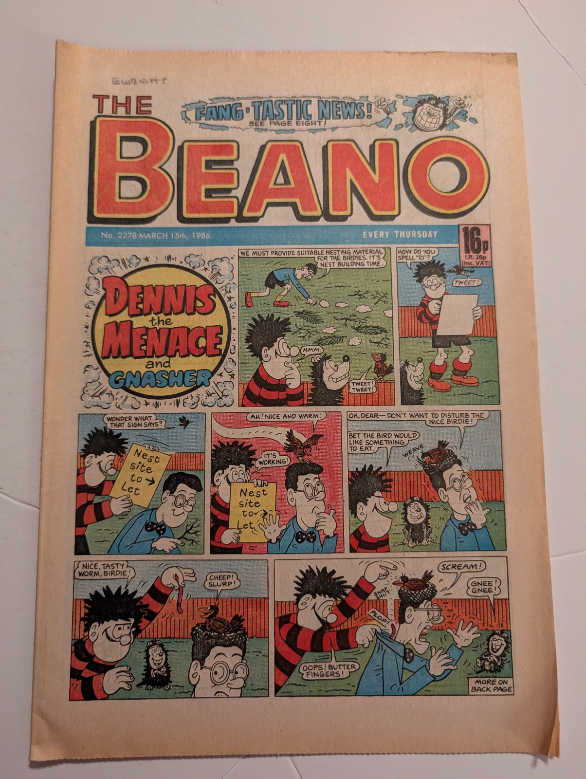 Beano Comic No 2278, March 15th 1986.